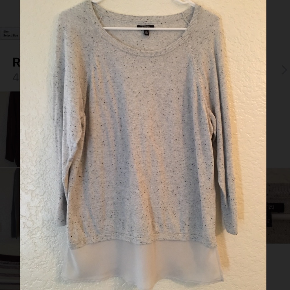 Heather Grey Apt 9 Quarter Length Sleeve Sweater